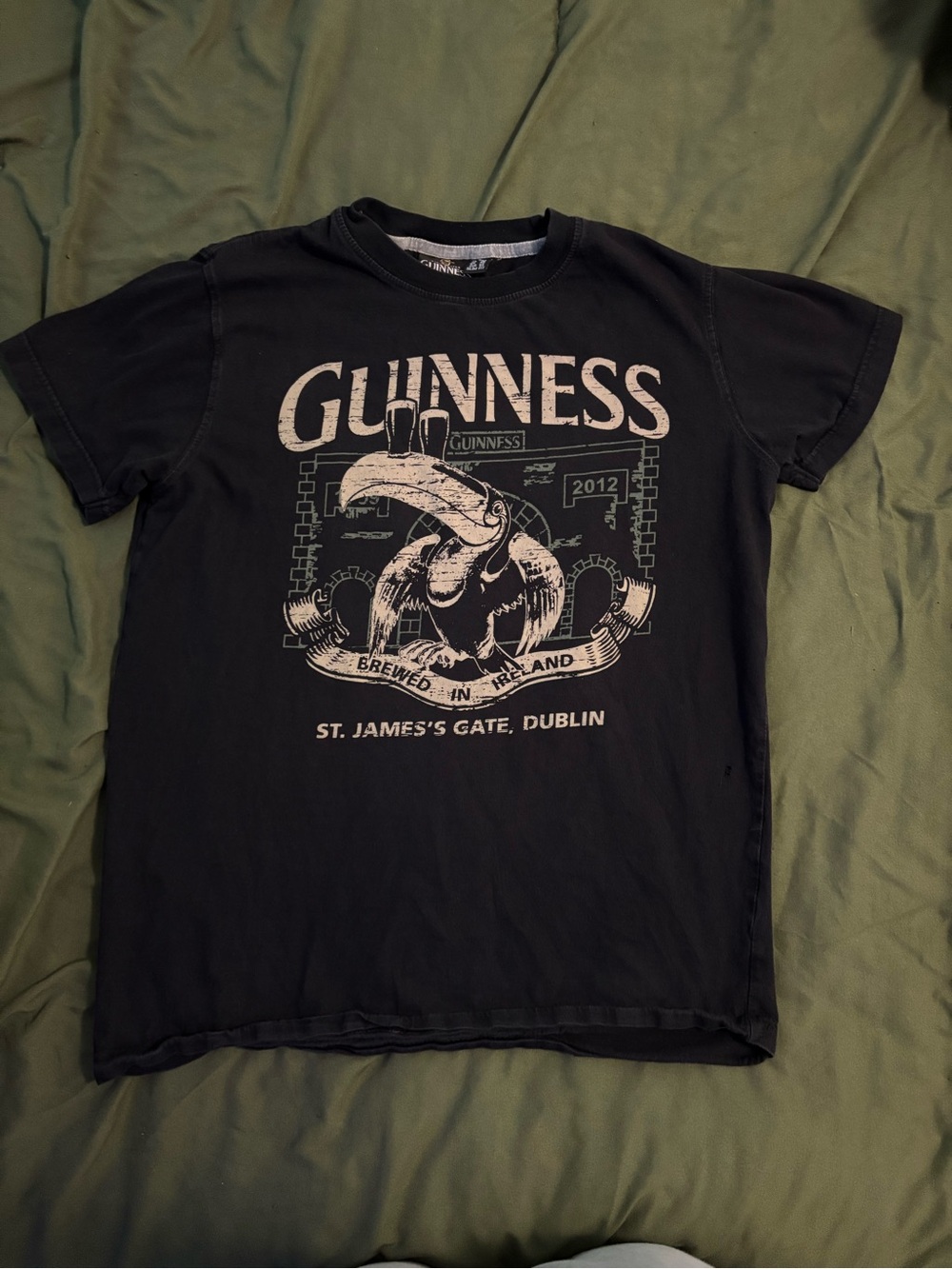 Guinness Black Tee with White and Gold Logo